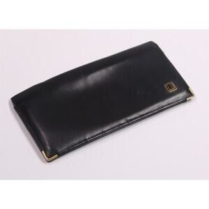Dunhill Black w/ Gold Trim Long Bifold Wallet Men's Made in Italy